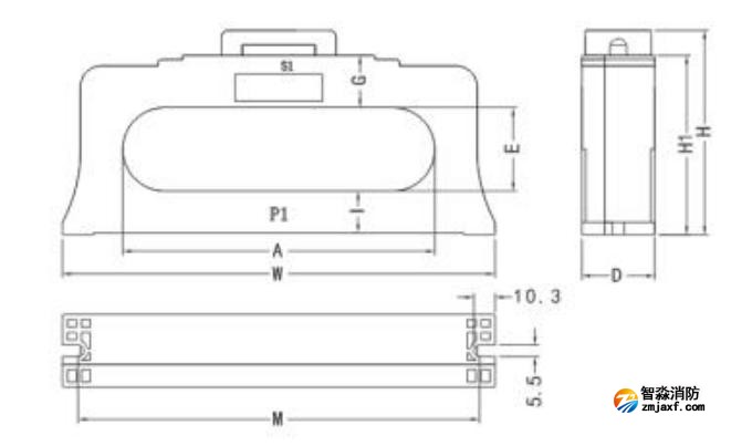 閉口式，方孔100A-630A外形尺寸圖